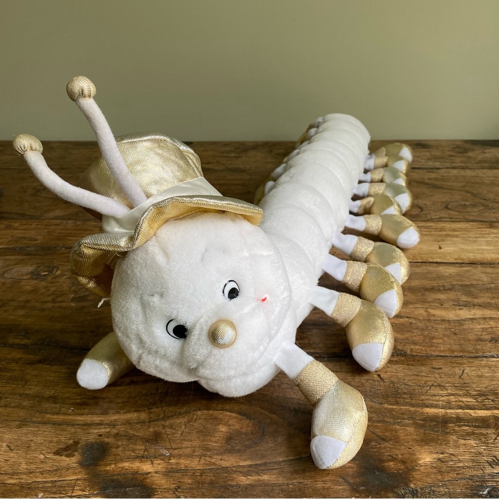 Vintage Commonwealth Lots a Leggggggs Caterpillar Plush 20 Legs White
